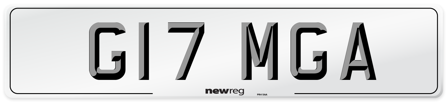 G17 MGA Number Plate from New Reg